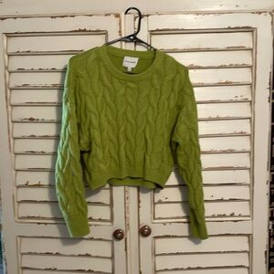 Lime green cropped sweater. Women’s size small.